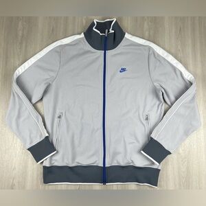Nike Sportswear Mens Gray White Full Zip Track Jacket Size Large 00s 370404-006